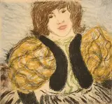 French, a society lady by Charles Cottet, etching, sold Apr 2024