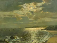 Fishing Fleet off St. Ives by Julius Olsson, oil on canvas, sold Mar 2024