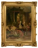 A young king with courtiers in attendance by Laslett John Pott, 1896, oil on canvas, offered Mar 2024
