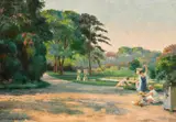 Paysage a Bagatelle by Suzanne Daynes-Grassot, oil on canvas, offered Mar 2024