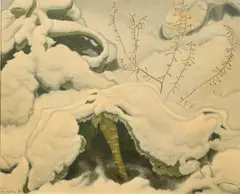 Cabbage Stumps in the Snow by Eliot Hodgkin, 1940, oil, sold Mar 2024