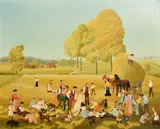 Haymaking by Pamella Cornell, 1978, oil on canvas, sold Mar 2024