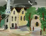 La Place Bruxelles, 1975 by Carlos Nadal, oil on board, offered Mar 2024