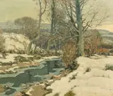 Freezing by George Graham, 1917, oil, sold Feb 2024