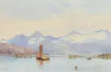 A group of three watercolours of marine scenes by Walter William May, watercolor, sold Feb 2024