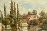 Iffley Mill, On Thames by Theodore Hines, oil on canvas, sold Jan 2024