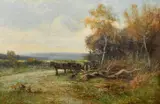 An Autumn Day, Surrey by Arthur Wellesley Cottrell, 1896, oil on canvas, sold Jan 2024