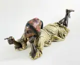 of a reclining Arab boy holding a cheroot, base stamped 3065, Geschuzt and B-in-vase mark, 14.8cms by Franz Bergmann, BRONZE, sold Apr 2022