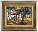 oil on board - Park in Amsterdam, signed, titled verso, 29 x 39cms by Matt Bruce, oil on board, offered Mar 2022