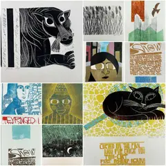 ten various linocuts - including 'Snow' by John Cotton (2 x), William Williams by Paul Peter Piech, print (other), sold Mar 2022
