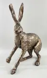 cold cast bronzed resin, signed with initials, 49. by Paul Jenkins Sculpture Of 'startled Hare', sculpture, sold Mar 2022
