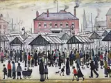 Offset colour lithograph on wove from an edition of 750 by L. S. Lowry, 1973, pencil, sold Mar 2022