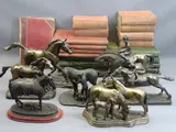 six volumes A Popular History of The Great War and by Composition Bronzed Effect Horse Figurines, sculpture, sold Mar 2022