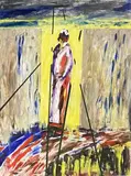 Morfa Rhuddlan 273 by Paul Luckock, oil on paper, sold Feb 2022