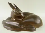 Cold cast bronze sculpture - Sleeping Faun by Richard Fisher, bronze, sold Feb 2022