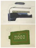 The Smoke Stack and Name Plate of The Duke of Gloucester by Ifor Pritchard, 1987, Pencil Additions of Engine No, sold Jan 2022