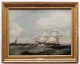 In rough seas flying x by Joseph Heard, oil on canvas, sold Nov 2021