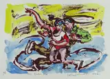 Handcoloured monoprint produced by master printmaker Pete Williams - two by Kevin Sinnott, pencil, sold Nov 2021