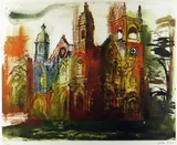 Gothic Folly, Stowe by John Piper limited edition, etching, sold Nov 2021