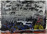 Beach Car Wreck by Terry Setch limited edition, screenprint, offered Nov 2021