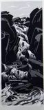 Eryri waterfall by Kyffin Williams Ra limited edition, linocut, sold Nov 2021
