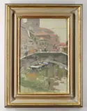 Untitled by Ken Howard, oil on board, sold Oct 2021