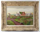 P.S. (fl. 1916-1940) tempera on board - A Welsh Farm, signed with monogram, by Elsie Gledstanes, oil, sold Oct 2021