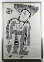 O.B.E. (Papua New Guinea, 1944-2003) screenprint (a/p) - Untitled, a pregnant maiden by Mathias Kauage, screenprint, sold Oct 2021