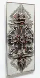 RELIEF CONSTRUCTION in metal and resin on board by Elizabeth Lewis, sculpture, sold Oct 2021