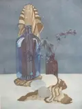 Print - Still Life with Zephyr bottle circa 1960s by Timothy Berry, print, offered Oct 2021