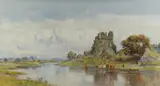 Ogmore Castle, South Wales by Ernest Waterlow, watercolour, sold Jul 2021