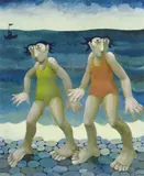 Frozen Bathers by Muriel Delahaye limited edition, print, sold Jul 2021