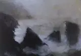 Print - waves crashing onto rocky coastline by William Selwyn limited edition, print, sold Jul 2021