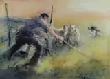 Colour print - shepherd by William Selwyn limited edition, print, sold Jul 2021
