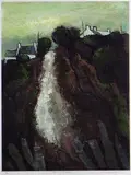 Colour print - Ynys Mon landscape and houses with title to by Wilf Roberts limited edition, print, sold Jul 2021