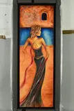 full length portrait of a female figure in a fantasy landscape by Charlotte Atkinson, acrylic on canvas, sold Apr 2019