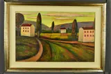 an impressionist landscape, initialled bottom right, by Irina Koulikov, acrylic on board, sold Apr 2019