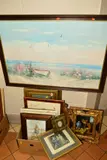 to include an oil on canvas coastal landscape, indistinctly signed, by Pictures And Prints Etc, oil on canvas, sold Apr 2019