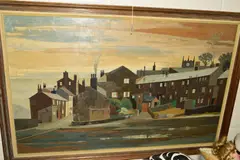 Twilight At Haworth' a view of houses in the Yorkshire Village by Anthony Proctor, watercolor, sold Apr 2019