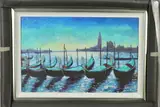 'Gondolas at Rest', a limited edition print of a Venetian by Timmy Mallet, print, sold Apr 2019