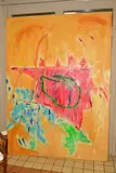 Green snake by Gary Wragg, 1977, mixed media on canvas, sold Mar 2019
