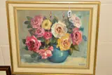 ROSES' a still life study of a vase full of roses by Angela Stones, oil, sold Mar 2019