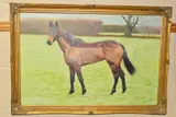 an oil on canvas of a race horse, initialled M.C. Dated 1988, framed, by Birmingham's Glory', 1988, oil on canvas, sold Mar 2019