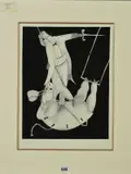 FLIGHT OF FANCY' comical figures on a trapeze by Samantha Barnes, pencil, sold Mar 2019