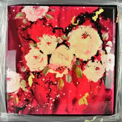 SCARLET SYMPHONY' stylised flowers, a limited edition print 1/8AP by Daniel O'Connor Akiyama, print, sold Mar 2019