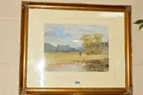 a landscape with a stream to the foreground and possibly Haddon Hall in the distance by Wilton Nash, 1874, print (other), sold Mar 2019