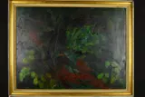 'Fallen Trees at Douk Ghyll', oil on board, signed and dated (19)58 top by Norman Adams, oil on board, sold Mar 2019