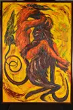 'Passionate Instincts 1983', abstract animal figures, acrylic by Alexis Hunter, acrylic on canvas, sold Mar 2019