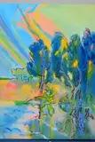'Reflections-Edge of Diana's Forest', abstract, acrylic on by Derek Southall, acrylic on canvas, sold Mar 2019