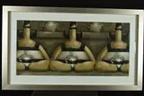 'Take Five', depicting three ladies drinking tea, oil pastel on board, by Ian Rawling, oil, sold Mar 2019